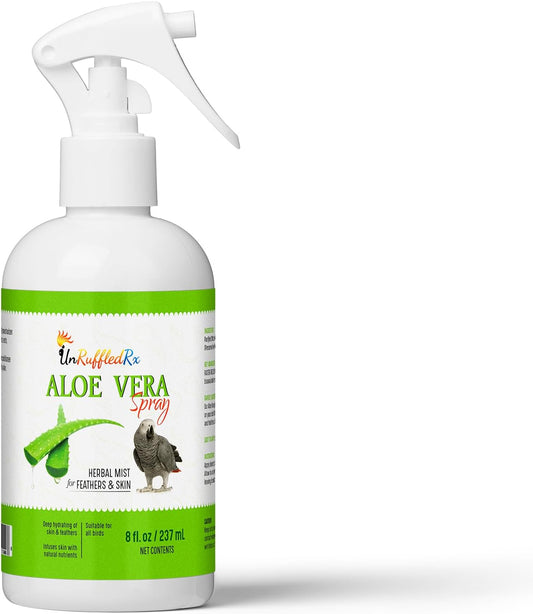 UnRuffledRx™ Aloe Vera Bird Spray for Birds (Pack of 2)- Daily Relief for Itchy, Dry Skin - 8oz in Each Pack Bird Bath Mist - Safe if Ingested, Natural, Odor-Free, Made in USA