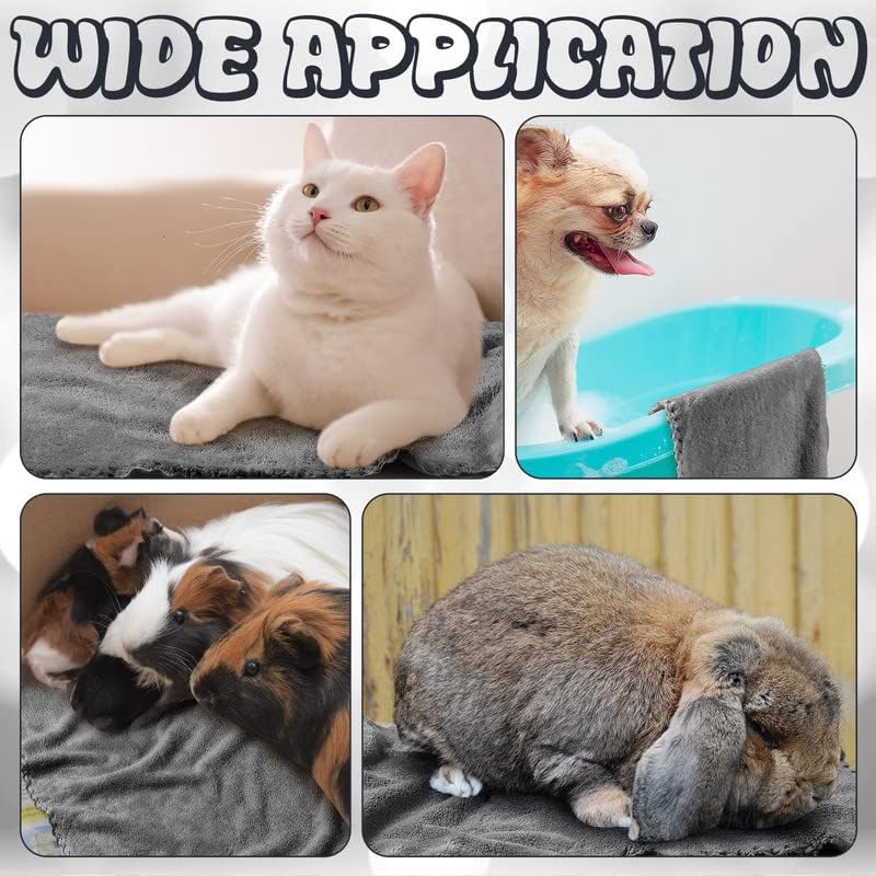 24 Pcs Guinea Pig Fleece Bedding Blankets Bulk Washable Small Animal Fleece Cage Liners Pet Wash Cloth Sleeping Mat Cover for Hamster Chinchilla Rabbit Hedgehog(13.8 x 29.5 Inch,Gray)