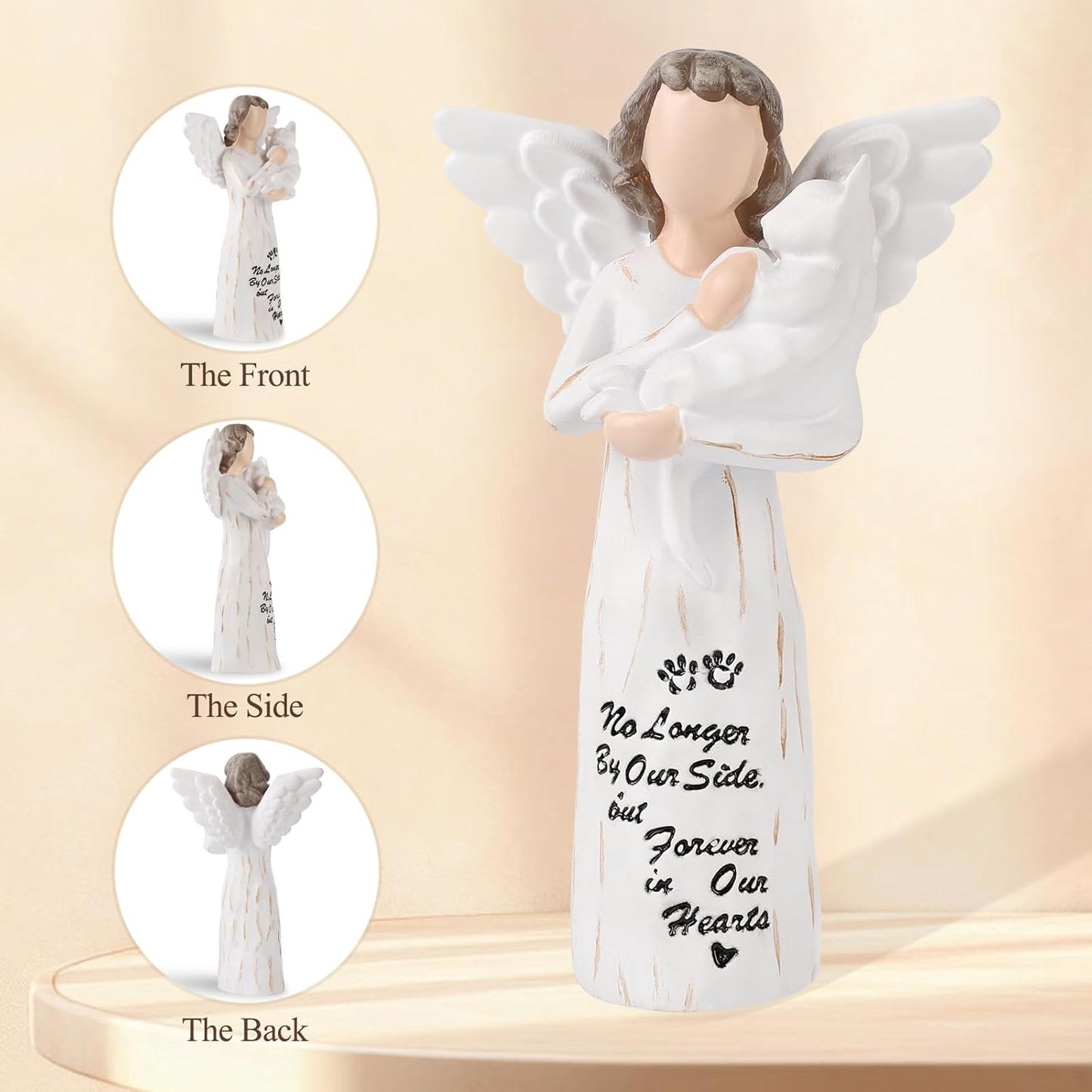 Cat Memorial Gifts, Cat Memorial Gifts for Loss of Cat, Pet Cat Remembrance Gifts, Hand-Painted Collectible Cat Angel Figurine Statue for Cat Lovers in Memory of Their Beloved Cat