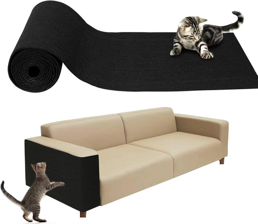 Large 118.1"x15.8" Cat Scratching Mat - Carpet with Self-Adhesive Trimmable-Adhesive Carpet, Cat Scratch Furniture Protector Replacement for Cat Tree Shelf Shelves Couch Furniture DIY Protector