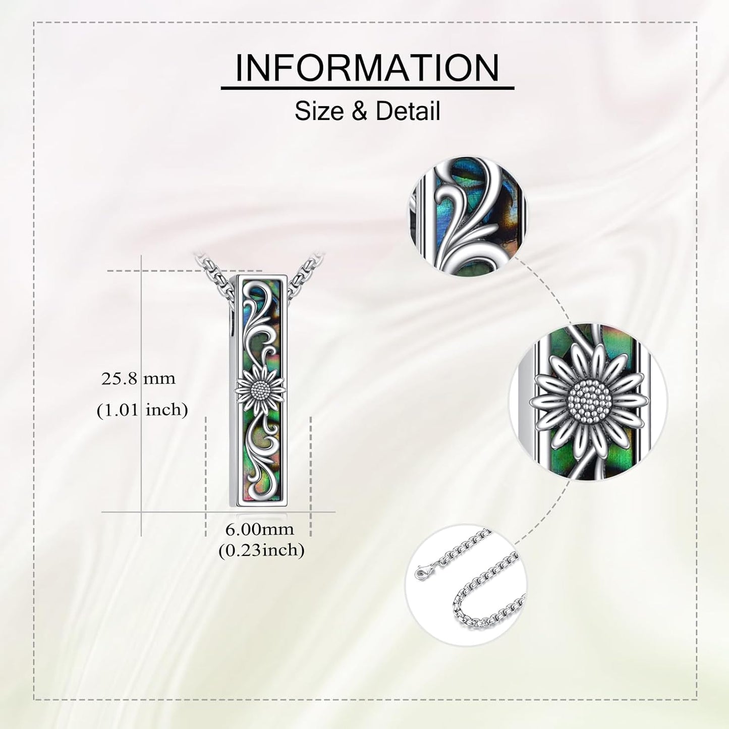 Urn Necklaces for Ashes Sterling Silver 3D Vertical Bar Memorial Pendant for Loved Ones Keepsake Cremation Jewelry Gifts for Women Men