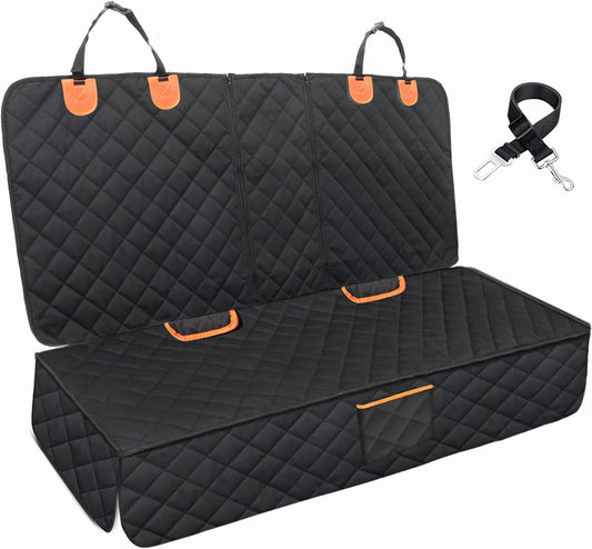 Dog Car Seat Cover for Back Seat Bench Cover, Compatible for Armrest 100% Waterproof & Nonslip Backseat Protector for Pet （XL）
