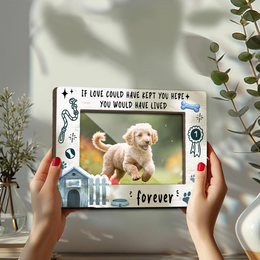 Dog Memorial Photo Frames Dog and Cat Loss Remembrance Gift Sympathy Keepsake for Pet Lovers Condolence Present for Pet Owner If love Could Have Kept You Here Picture Frames 4x6 Photo - YY013