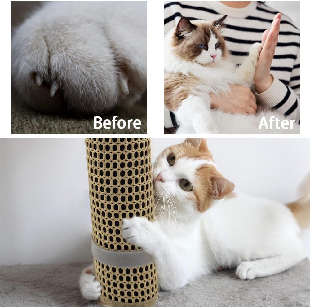 Cat Nail File Scratcher Wrapped Around a Cat Scratching Post, Cat Scratch Pad with 80 Aluminum Oxide Grit, Nail File for Cats Can Help to Trim Your Cat's Nails and Protect Scratch Post