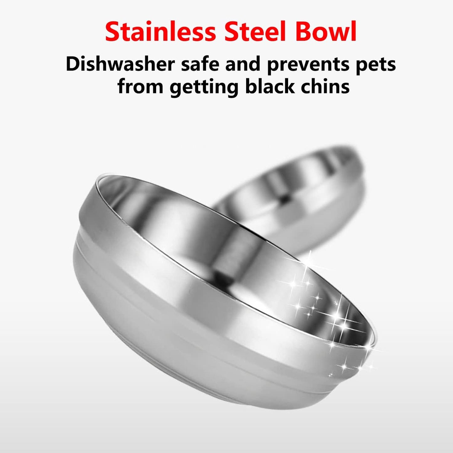 Automatic Cat Feeder, 3.8L Large Gravity Cat Food Dispenser with Detachable Top Lid, Visible Bottle and Stainless Steel Bowl for Pets (Black)