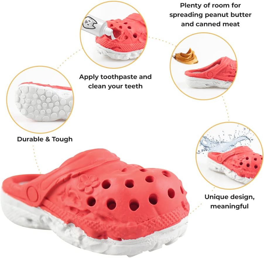 Dog Chew Toy,Durable Rubber Slipper Toy for Puppy,Dog Tough Toys for Pet Training and Cleaning Teeth,Interactive Puppy Toys Aggressive Chewers Small Meduium Breed (Color)