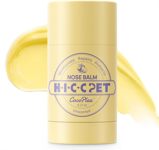 HICC PET Paw & Nose Balm for Dogs and Cats, Vet-Recommended Moisturizes, Repairs, and Soothes Dry, Cracked Nose & Paws, All-Natural Dog Elbow Butter with Fermented Coconut Oil for Daily Care, 0.21oz