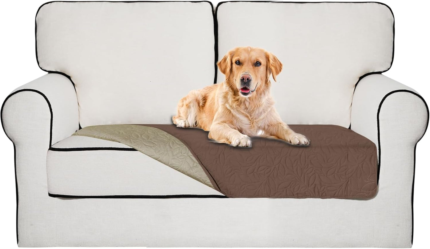 Easy-Going Waterproof Dog Bed Cover Reversible Leak Proof Pet Blanket Replacement Mat for Furniture Washable Couch Cover Sofa Cover for Dogs Cat(30x53 Inch, Brown/Beige)