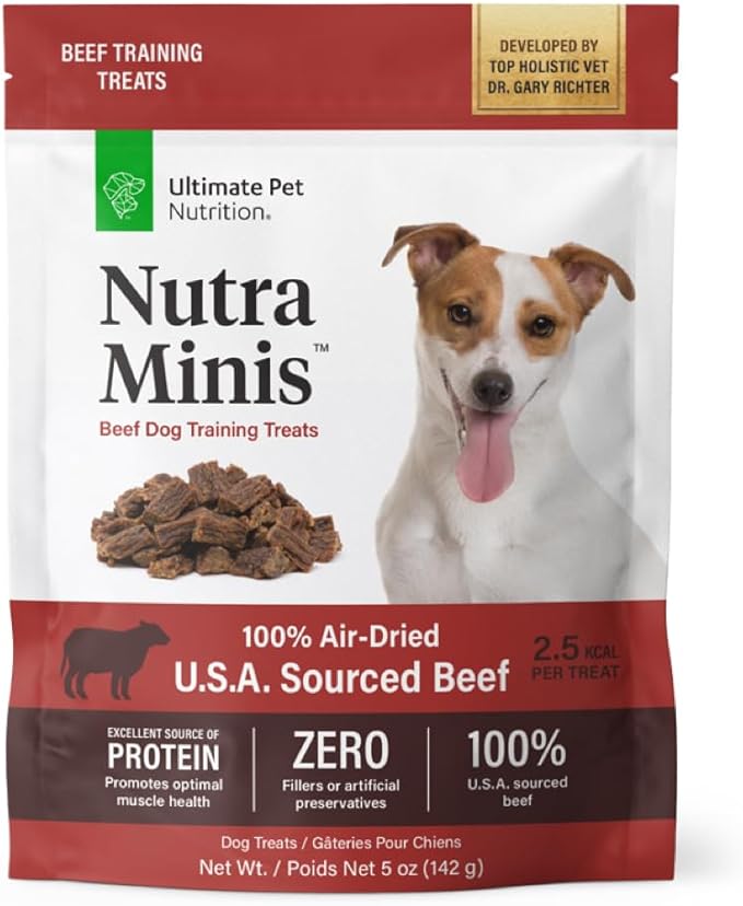 ULTIMATE PET NUTRITION Nutra Minis Dog Air-Dried Training Treats (5 oz) (Beef)