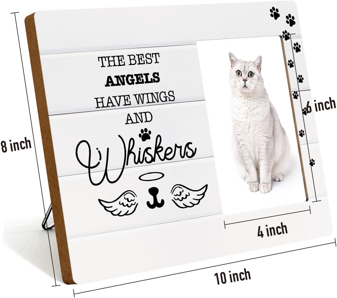 Memorial Gifts for Loss of Cat Sympathy Gift Pet Memorial Picture Frames Fits 4 X 6 Inch Photo Pet Loss Gifts for Pet Owner Photo Frame