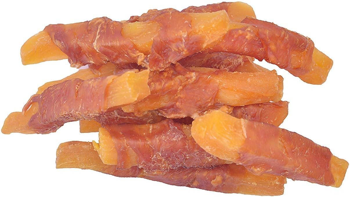 Chicken Wrapped Sweet Potato Dog Treats, Puppy Training Snacks, Rawhide Free 0.5lb/227g
