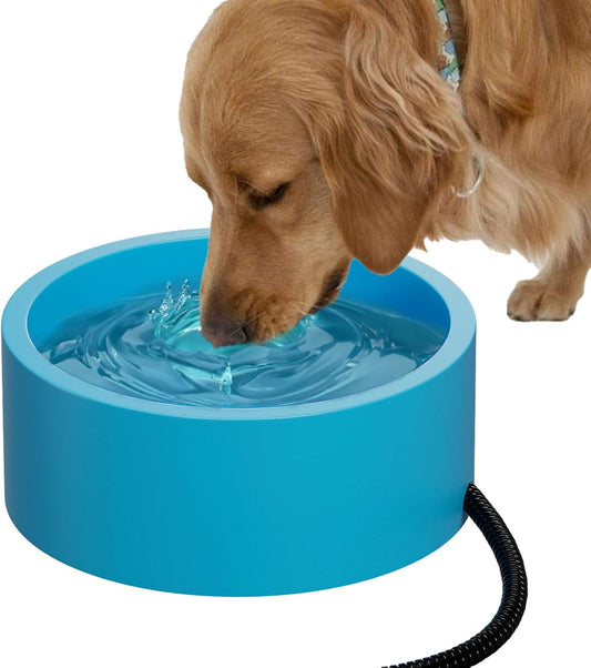 Heated Water Bowl for Dog & Cat, Outdoor Heated Dog Bowl with Chew Resistant Power Cord, Waterproof Heated Pet Bowl Smart Thermal-Dish in Winter for Dog Cat Chicken Duck, 108 OZ 30 Watts