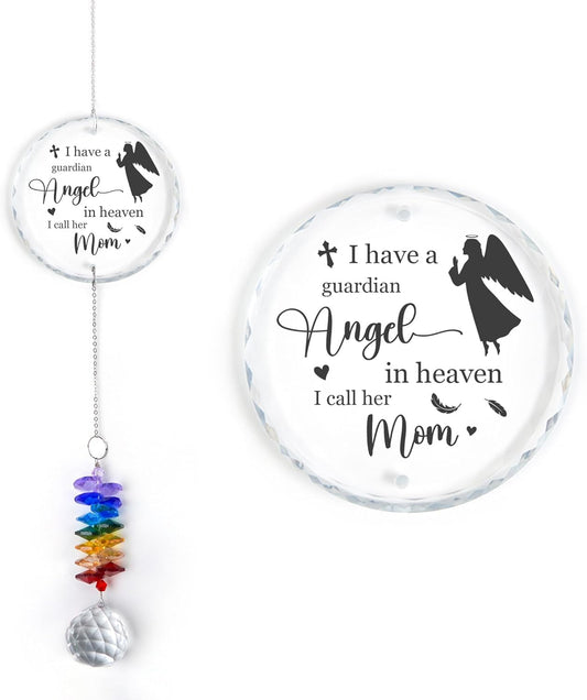 Memorial Suncatcher - Mom Sympathy Mother Loss Sympathy Gift - Rainbow Crystal Prism - Bereavement Keepsake - Mother Tribute Gift - Daily Remembrance