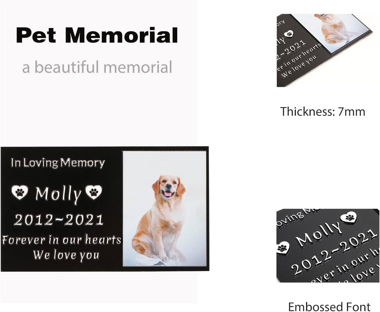 Pet Memorial Stone Cat Dog Pet Memorial Personalized Pet Grave Markers Customized Pet Grave Markers with Pet Name are a Sympathy Gift for The Loss of a Pet (Acrylic)