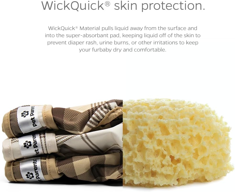 Pet Parents® Washable Dog Diapers (3pack) + Extendrs® of Durable Doggie Diapers, Premium Dog Diapers Female & Male (Small, Oxford)