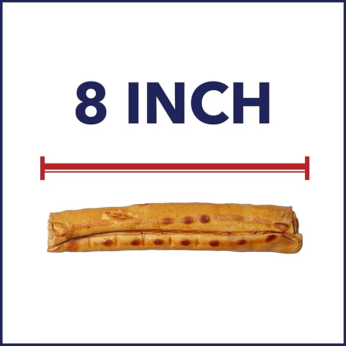 Pet Factory 100% Made in USA Beefhide 8" Rolls Dog Chew Treats - Chicken Flavor, 15 Count/1 Pack