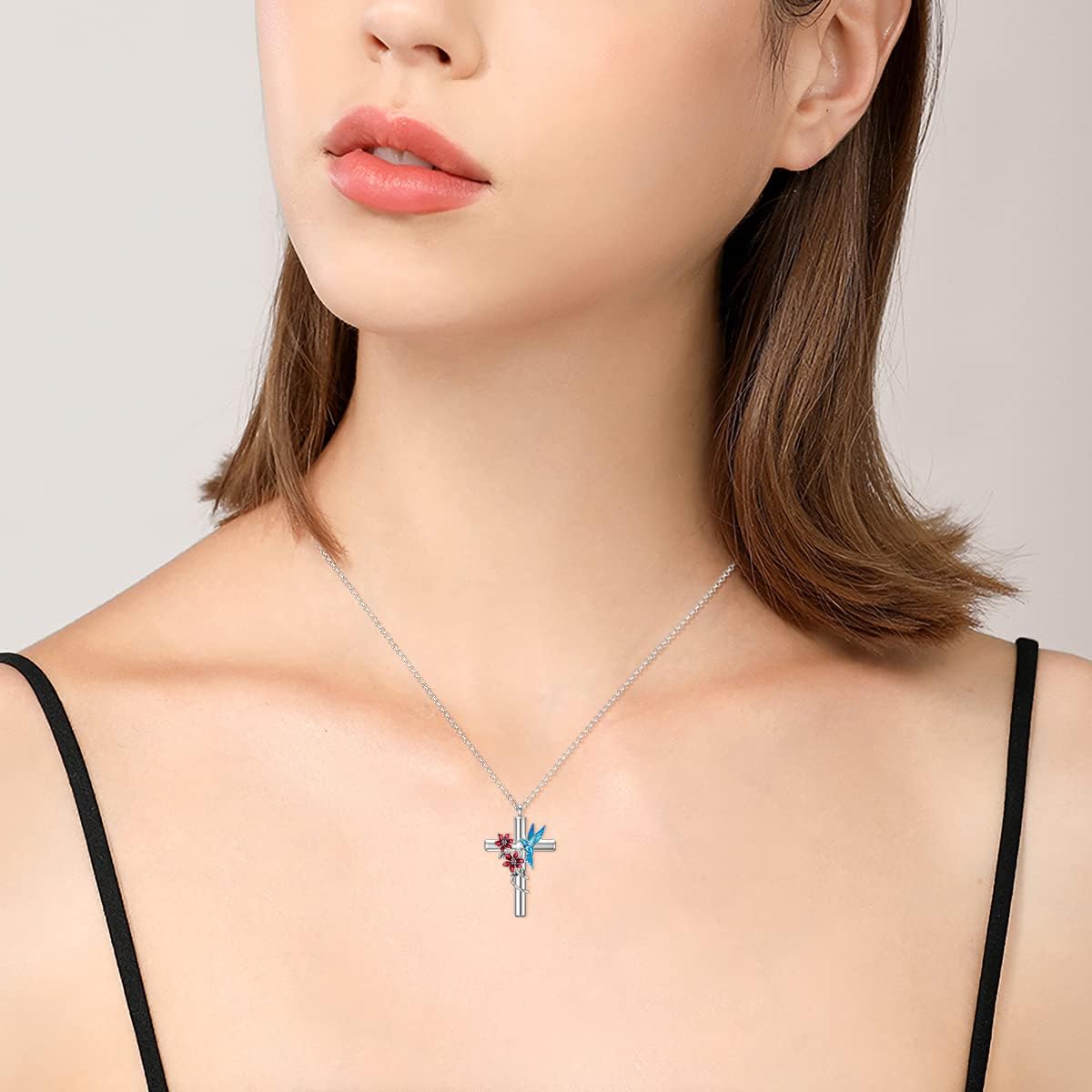 Cross Urn Necklace for Ashes 925 Sterling Silver Cremation Jewelry with Funnel Filler Kit Ashes Necklace for Human Women Girl Pets