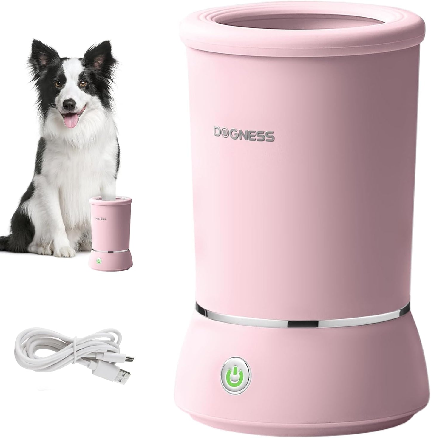 DOGNESS W01 Automatic Dog Paw Cleaner for Small to Medium Dogs (Pink)