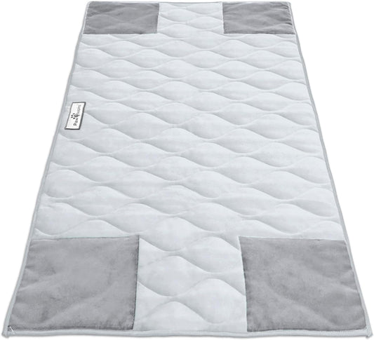 Paw Inspired PopCorner Guinea Pig Cage Liners | Washable Fleece Bedding or Pet Bed Mat for Small Animals | Super Absorbent Pee Pad with Reinforced Corners and Waterproof Bottom (Midwest, Light Gray)