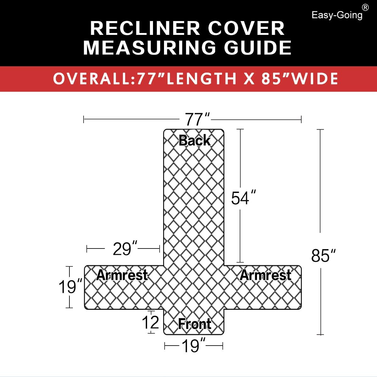 Easy-Going Recliner Sofa Slipcover Reversible Sofa Cover Water Resistant Couch Cover Furniture Protector with Elastic Straps for Pets Kids Children Dog Cat (Recliner, Gray/Light Gray)