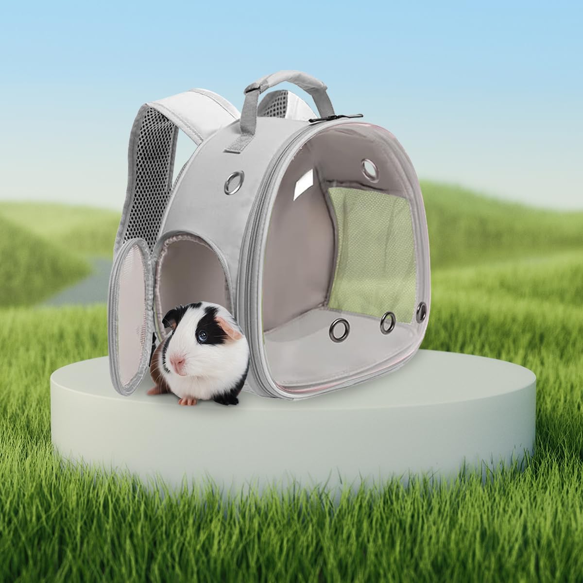 Guinea Pig Backpack, Space Capsule Bubble Window Small Animal Backpack for Guinea Pig, Bird Bunny Rabbit