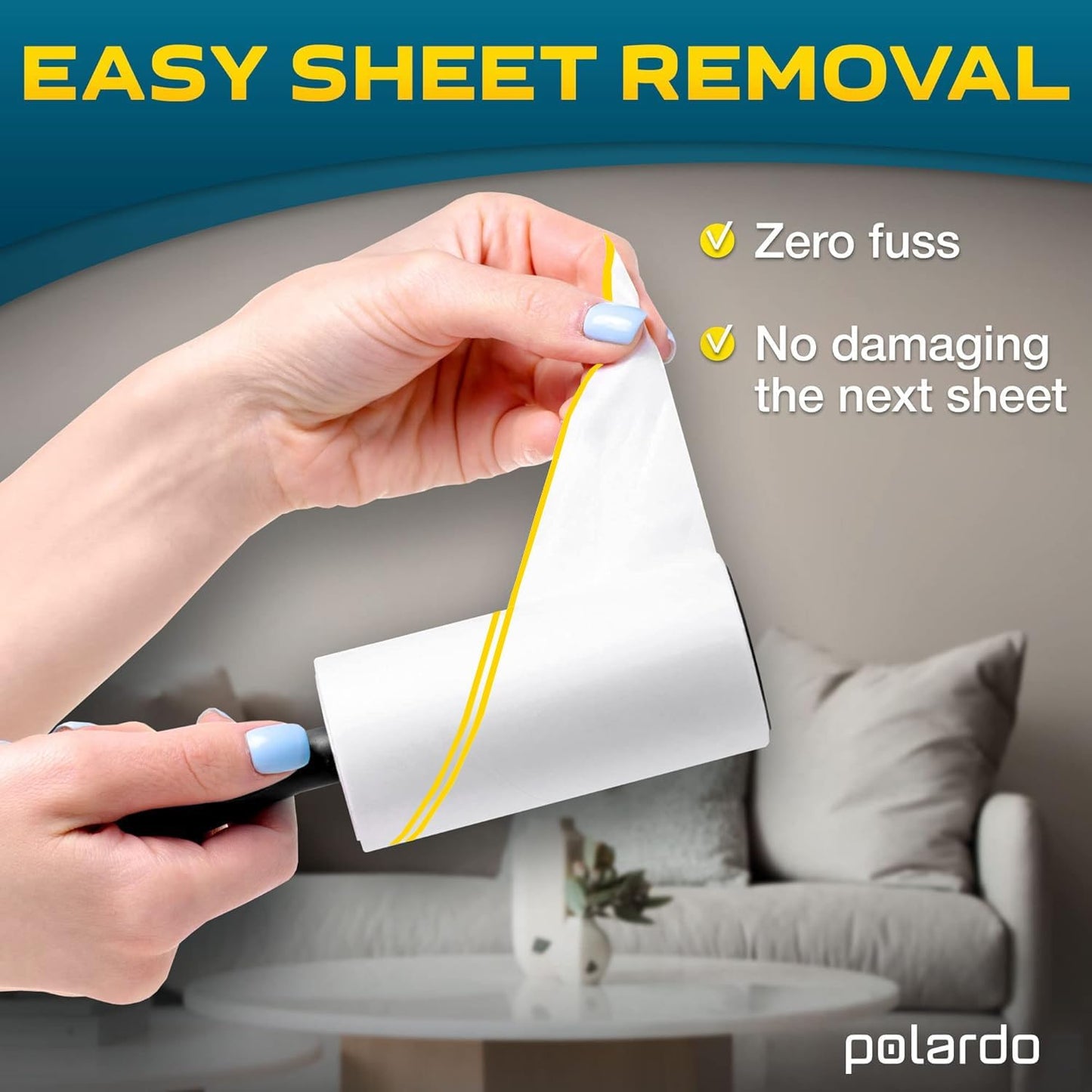 Lint Rollers for Pet Hair, Sticky, Remover for Couch, Clothes Furniture and Carpet. Lint Roller Dog Hair Remover Cat Hair, Animal Hair, Pet Fur, Fuzz. 5 Large Pet Hair Lint Rollers White