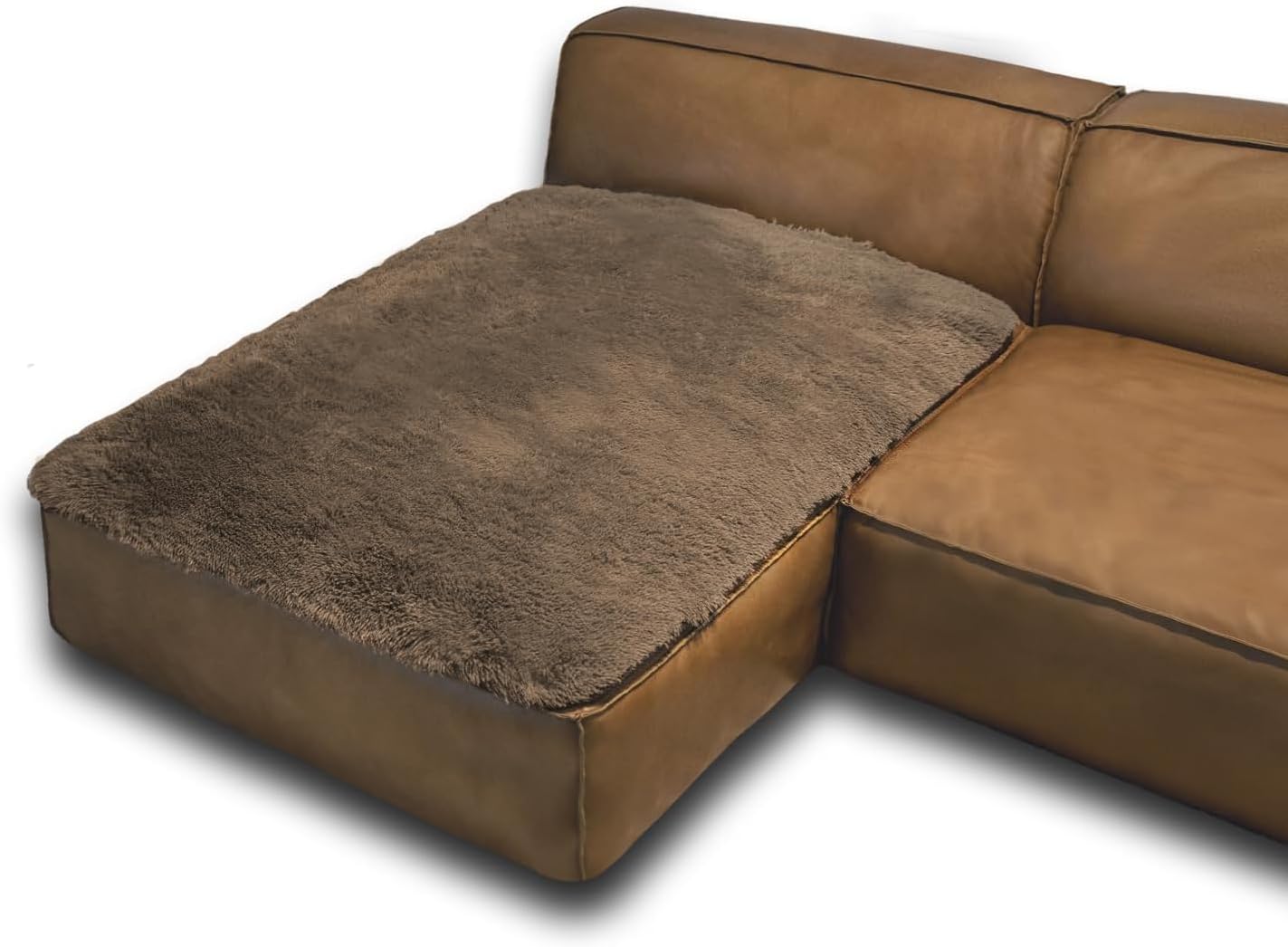 Dogs/Cats Bed Mats, Dog Pad Washable Removable Couch Cover with Anti-Slip Back, Plush Long Fur Mat, Perfect for Small, Medium and Large Dogs.(Brown, 40"x50")