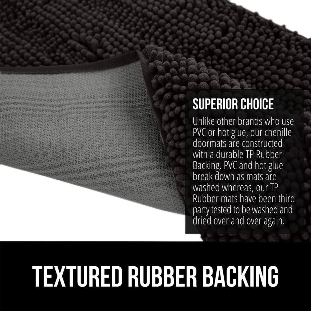 GORILLA GRIP Dog Doormat, Absorbent Doormats for Muddy Dogs Paws, 60x36 Machine Washable Soakstopper Rugs, Cleaner Floors, US Designed Pet Bed Door Mat, Indoor Entrance Pets Rug, Black