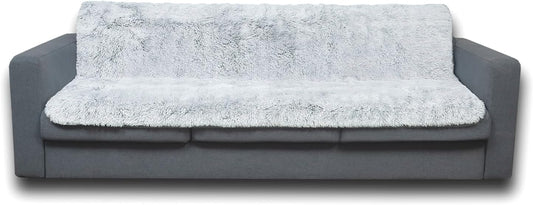 Dogs/Cats Bed Mats, Dog Pad Washable Removable Couch Cover with Anti-Slip Back, Plush Long Fur Mat, Perfect for Small, Medium and Large Dogs.(Magic Gray, 52"x82")