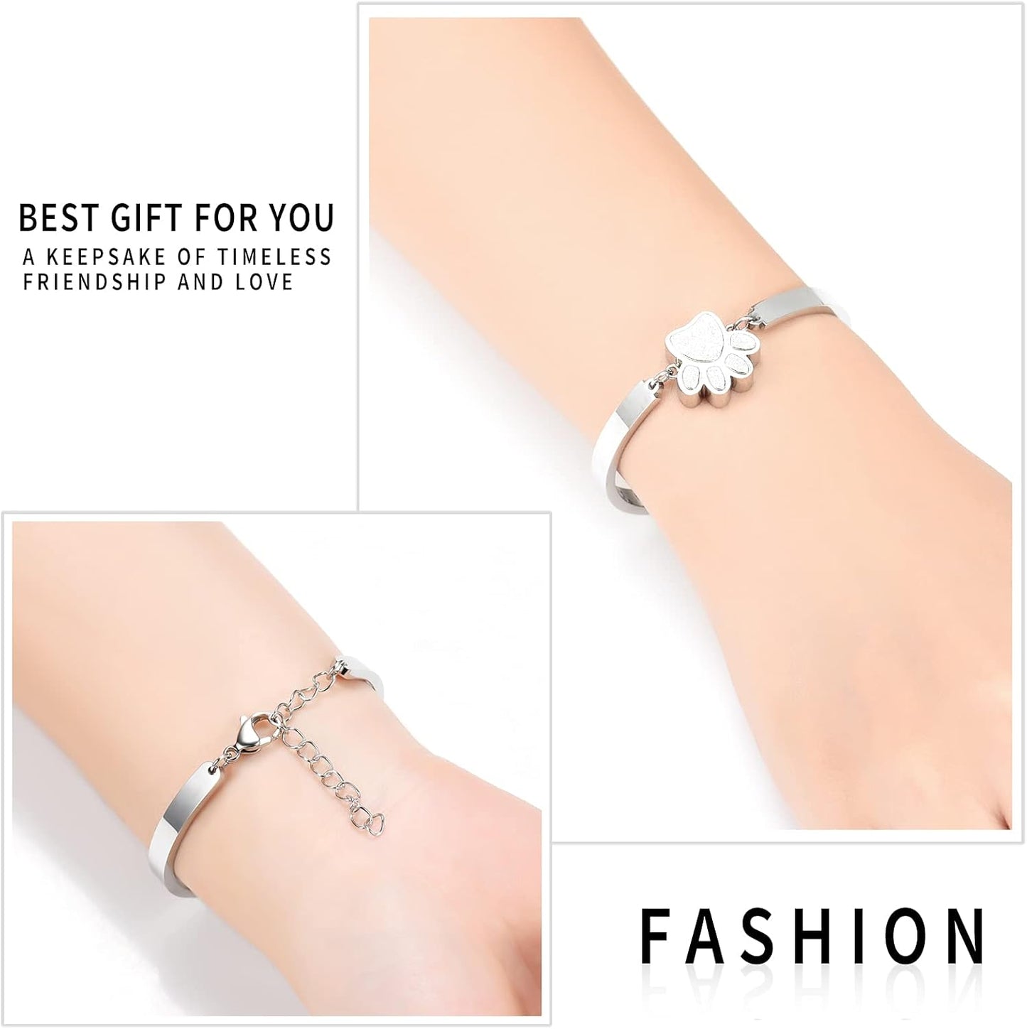 Pet Urns For Dogs/Cats - Pet Ashes Necklace - Paw Print Urn Necklace with Mini Keepsake Urn Memorial Ash Jewelry