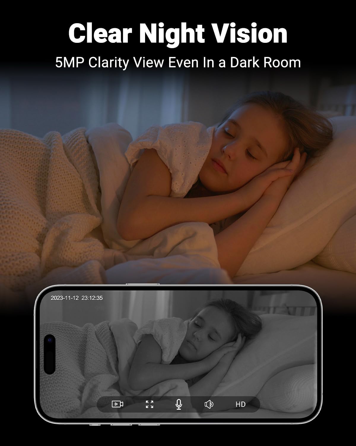 MUBVIEW Cameras for Home Security, Indoor Security Camera, 2.4/5GHz WiFi Wired Camera Ideal for Dog/Elder/Baby, Motion Tracking, Two-Way Audio, Pan Tilt, 7X24, 2K Night Vision