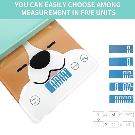 Cute Scale, Digital Pet Scale for Small Animal, Whelping Scale,Mini Precision Gram Weight Balance Scale, High Precision ±0.03oz,Blue,Suitable for Newborn Pets