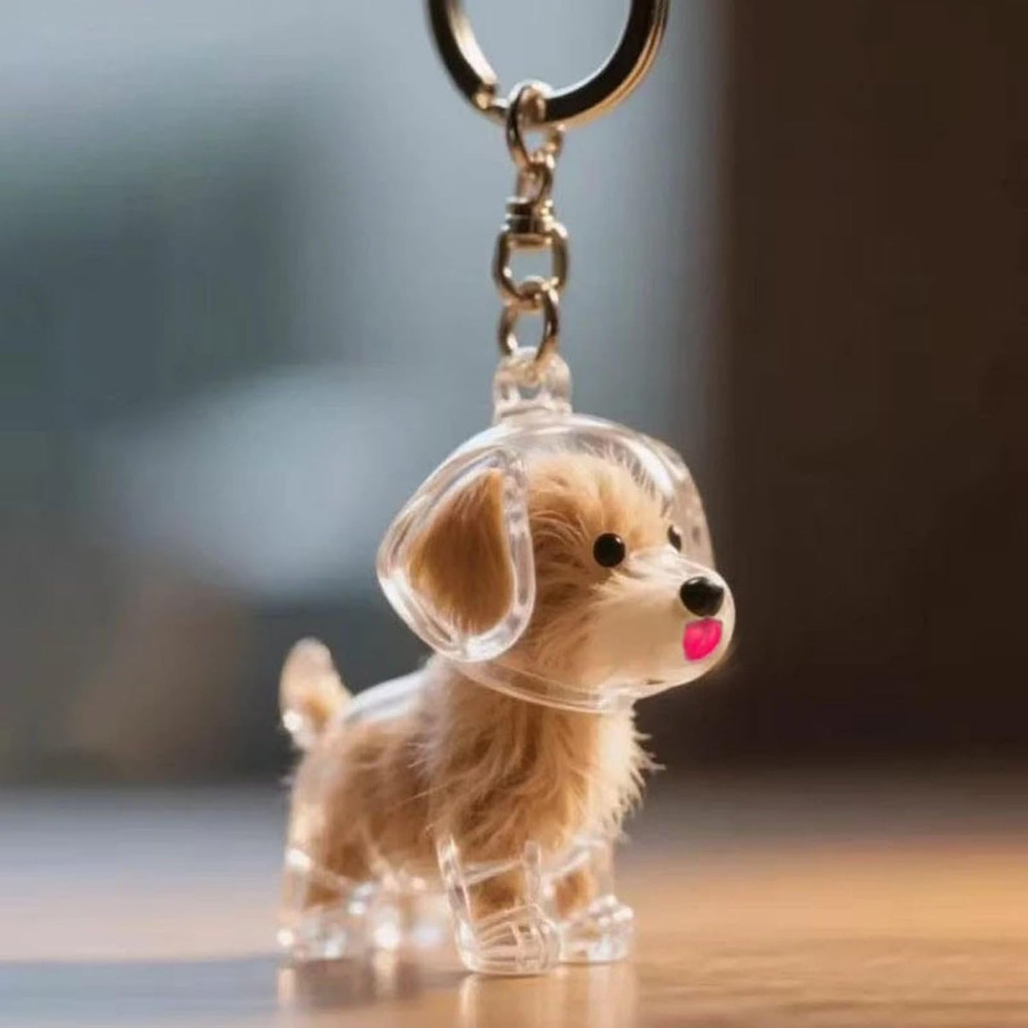 3 Pcs Dog Hair Collector Keychain, 2025 New Pet Fur Keepsake, Transparent Cute Pet Hairs Keychain