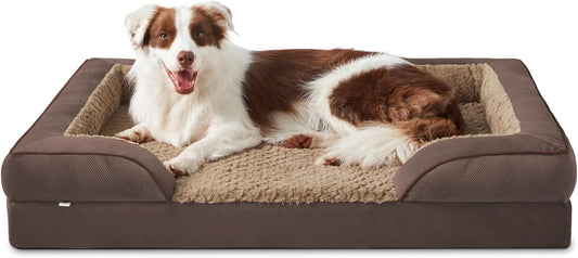 INVENHO Orthopedic Dog Bed for Large Dogs, Washable Waterproof, Egg-Crate Foam Dog Couch Bed with Washable Removable Cover, Waterproof Lining and Nonskid Bottom