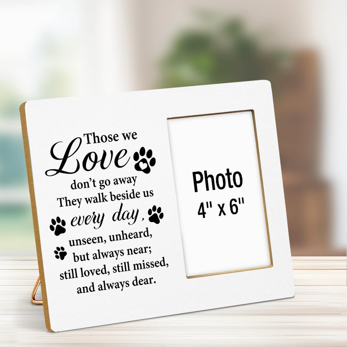 Pet Memorial Gift for Dogs Picture Frame, Sympathy Gifts for Loss of Loved Pet, Dog Bereavement Gifts, Cat Remembrance Gift Wood Photo Frames, 4 x 6 Inch Photo