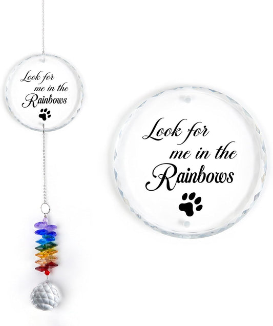Pet Memorial Suncatcher - Dog Cat Loss Sympathy Gift - Rainbow Crystal Prism - Bereavement Keepsake - Pet Lover Gift - Daily Remembrance - Suncatcher Ornament