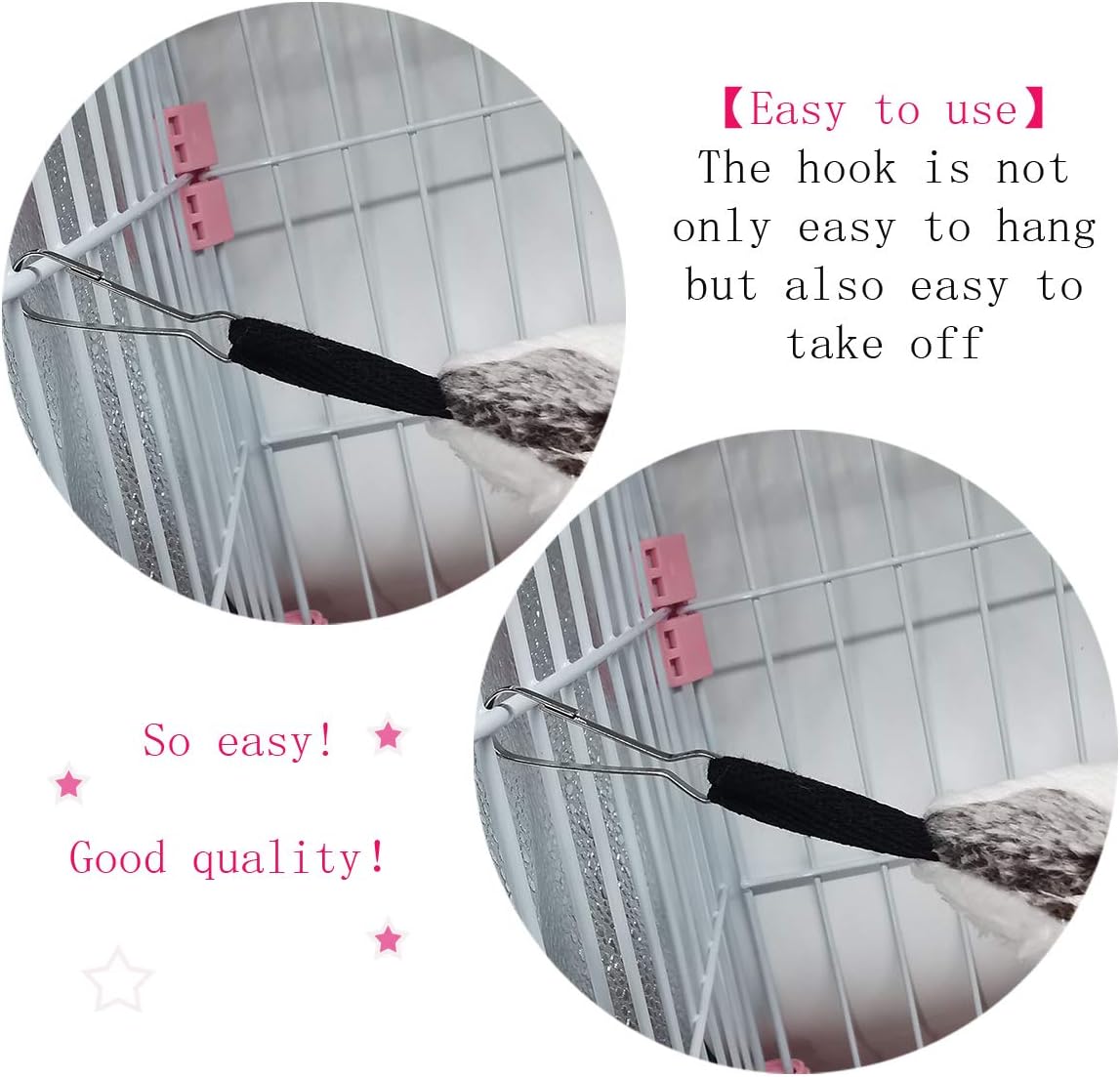 LEFTSTARER Bunkbed Sugar Glider Hammock, Ferret Beds, Small Pet Cage Accessories - Chinchilla, Hamster Bedding (Green-Heart, Medium)