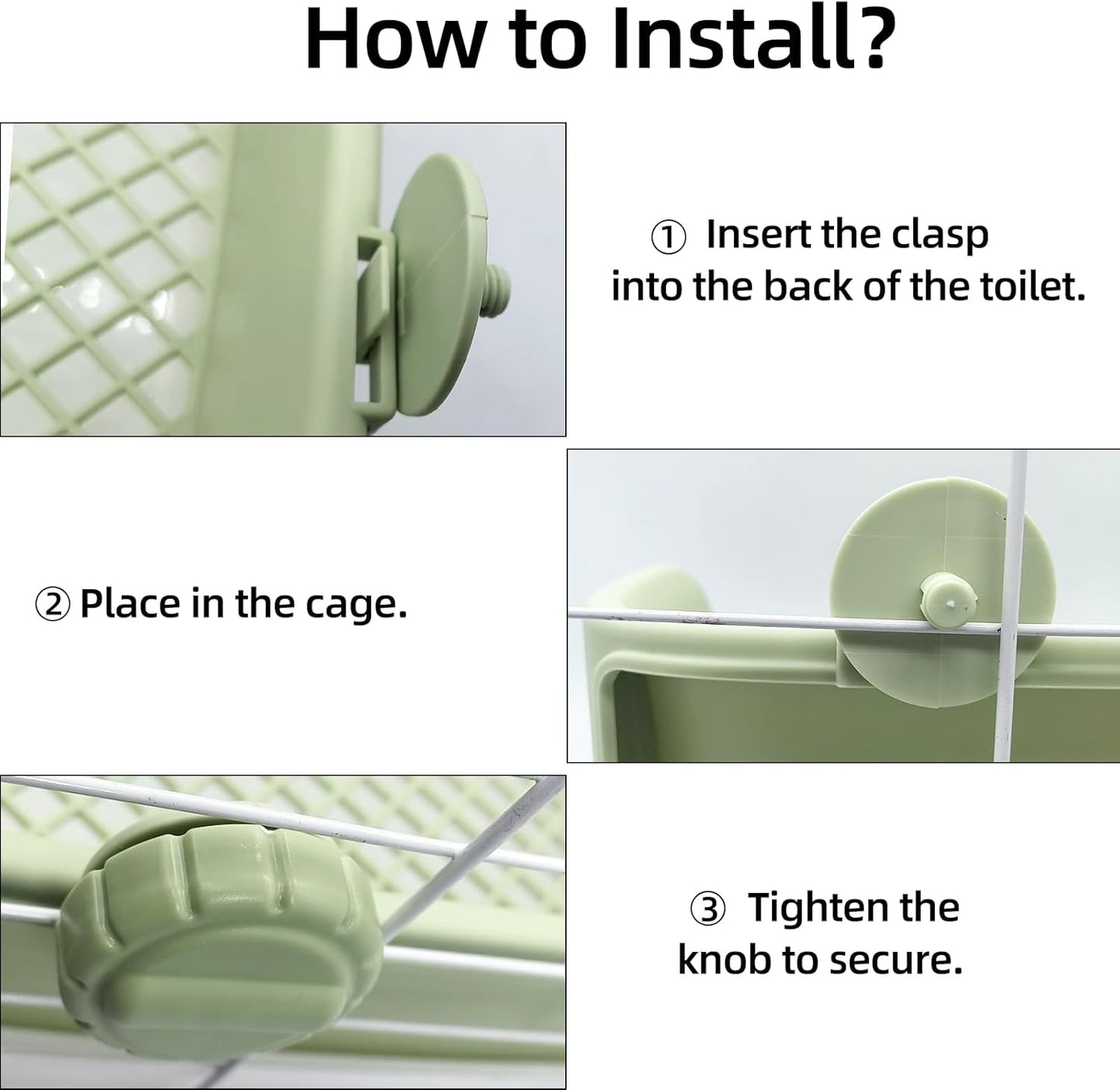 Tfwadmx Rabbit Litter Box Bunny Potty Training Litter Boxes Guinea Pig Corner Bedding Box Small Animal Toilet for Ferret,Chinchilla,Galesaur(Green)