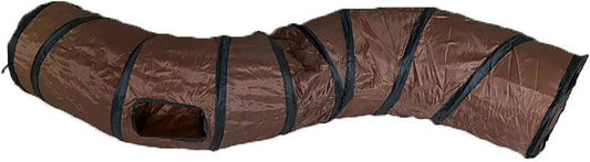 iCAGY Cat Tunnel for Indoor Cats Interactive, Rabbit Tunnel Toys, Pet Toys Play Tunnels for Cats Kittens Rabbits Puppies Crinkle Pop Up Brown 47" Shape S