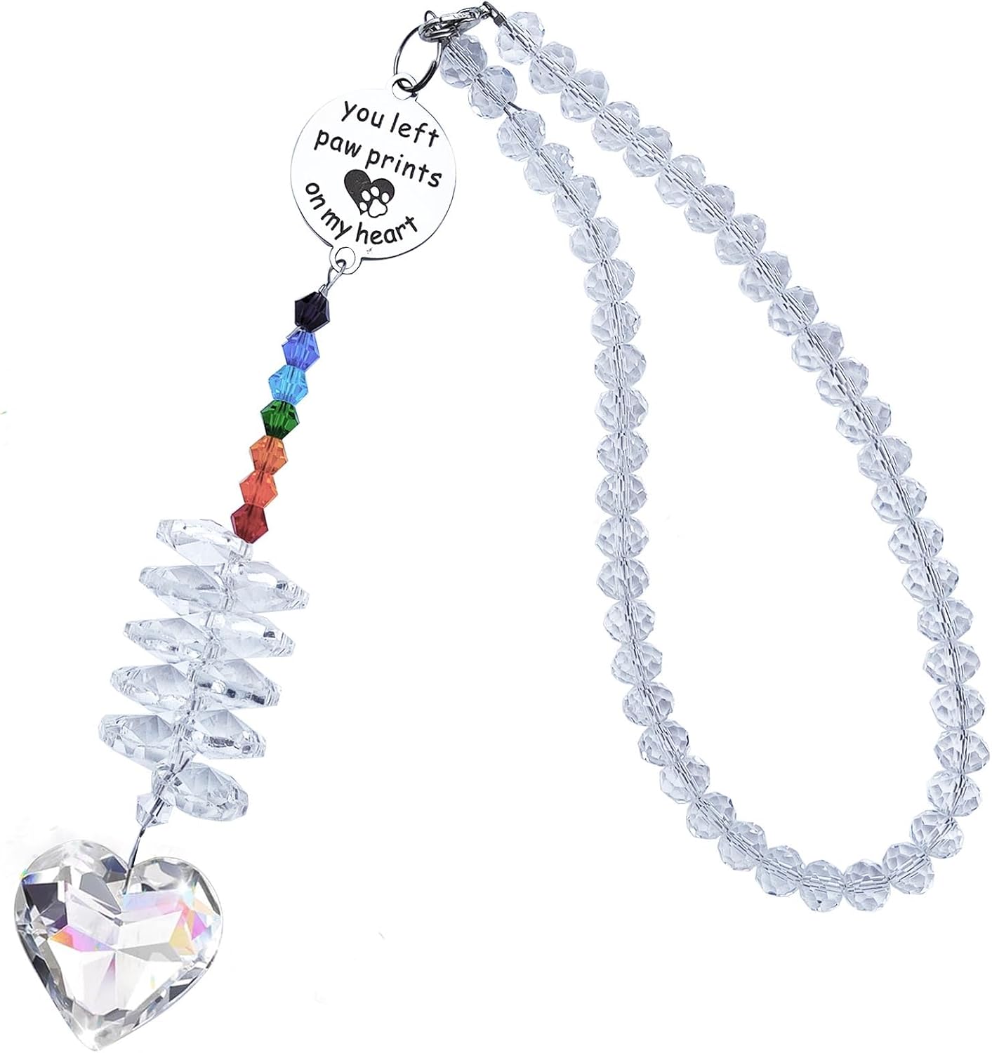 Pet Memorial Suncatcher Gifts for Loss Of Dog Cat Loss Sympathy Bereavement Grief Crystal Sun catcher for Remembrance Condolences, Pet Loss Memorial Ornament Rainbow Maker