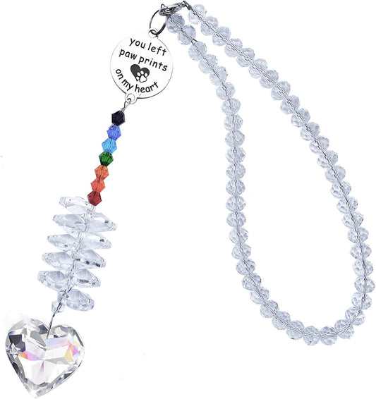 Pet Memorial Suncatcher Gifts for Loss Of Dog Cat Loss Sympathy Bereavement Grief Crystal Sun catcher for Remembrance Condolences, Pet Loss Memorial Ornament Rainbow Maker