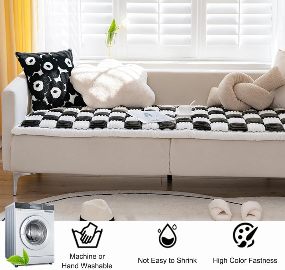 Couch Cover for Dogs Washable, Sofa Cover Protector, Couch Covers for 3 Cushion Couch Sofa Pet Friendly, Soft, Non Slip (27.6 x 70.9 Inch, Dark Brown)