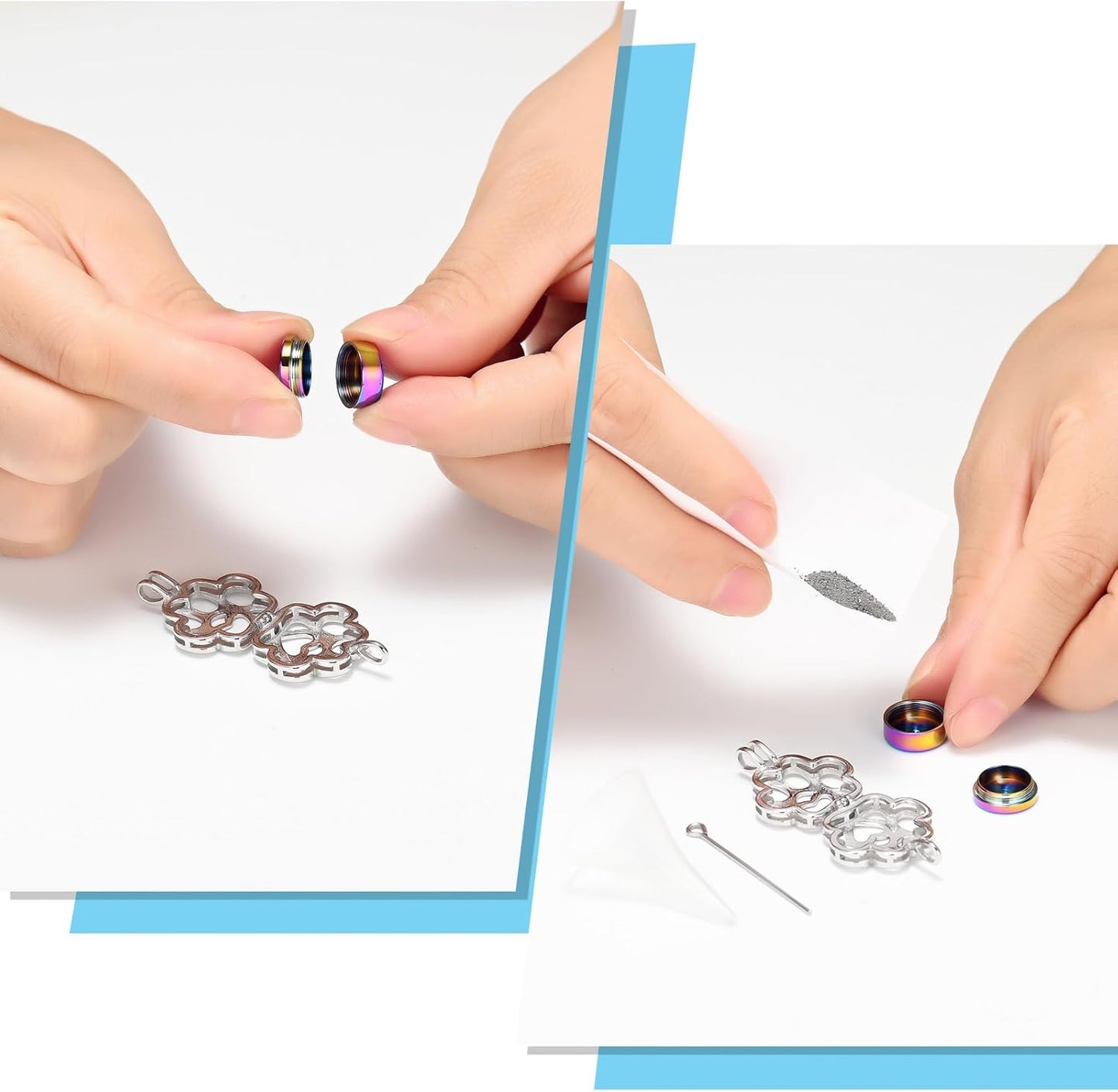 Oinsi Pet Cremation Jewelry For Ashes For Dog/Cat Paw Stainless Steel Memorial Locket Urn Necklace Inside Mini Case Keepsake Cremation Jewelry Women Men