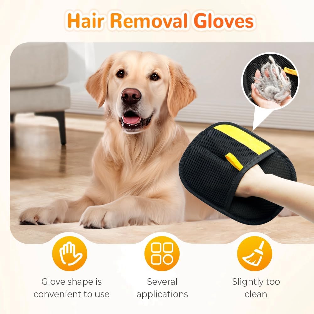 Electrostatic Pet Hair Removal Glove, Hair Cleaning Gloves for Pets Grooming, Dog Hairs Remover Gloves for Bed Clothes