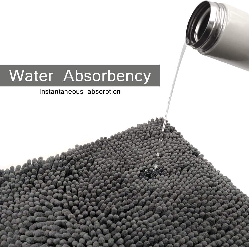 Gray Pet Dog Cat Bed Rugs Mats For Large Small Dogs Cats Doggy Puppy Paws Door Doormats Ultra Soft Shaggy Chenille Living Room Bedroom Kitchen Bathroom Area Rugs Water Absorbent Machine Washable Dry