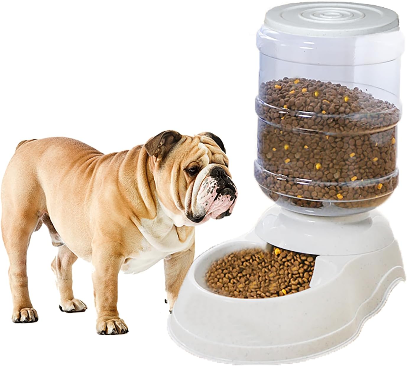Automatic Dog Feeders for Large Dogs,Gravity Dog Food Dispenser,Automatic Cat Feeder Food Dispenser,Pet Feeder Station Travel Supply Feeder for Large Dog, Gray