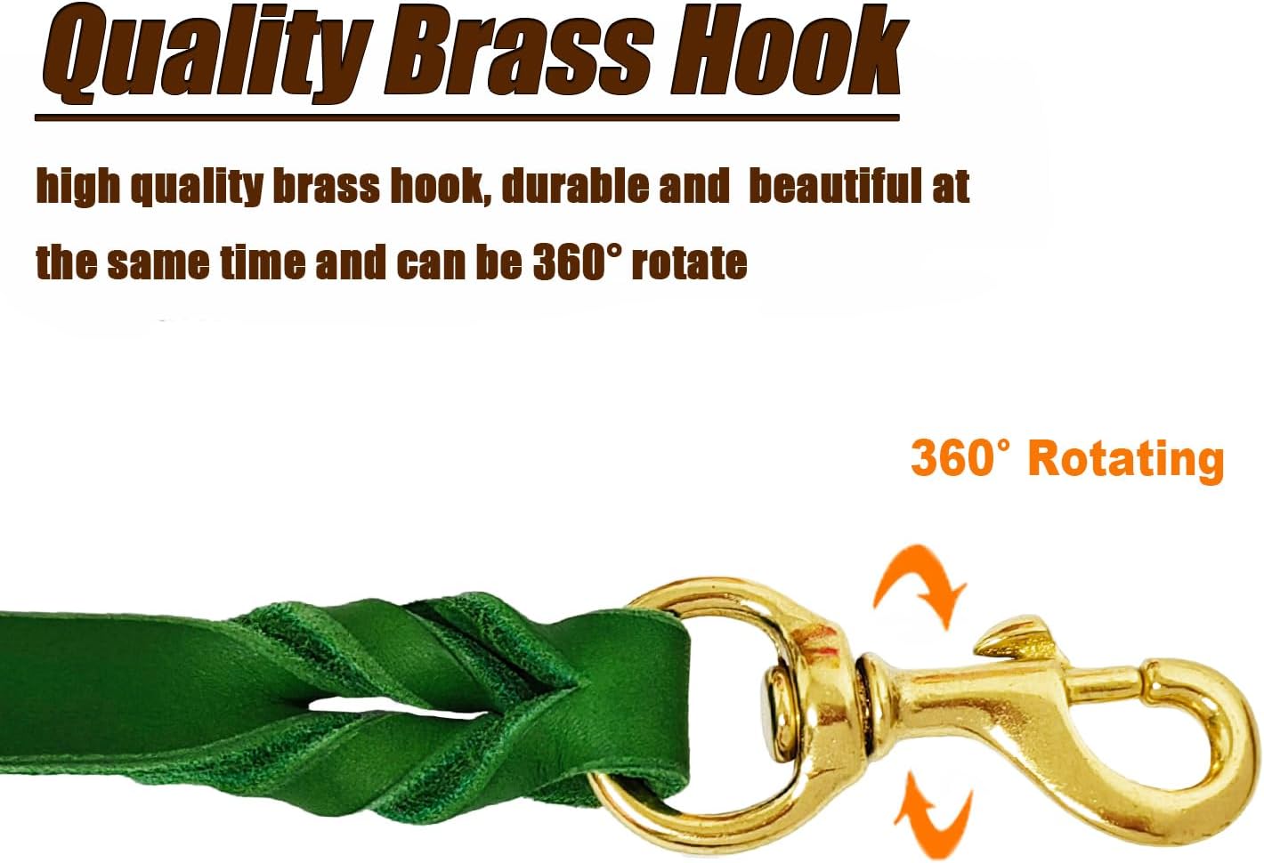 LWBMG Leather Dog Leash 6ft x 3/4 inch, Heavy Duty Dog Training Leash, Strong Sturdy Genuine Handmade Pet Leashes, Soft and Comfortable Leather Leashes for Large, Medium and Small Dogs Green