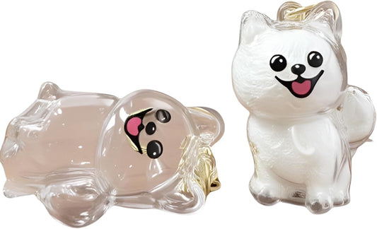 2 Pcs Dog Hair Keychain, Cute Dog Fur Keepsake Storage Bottle, Memorial Bottle Memory Jars for Pet Hair