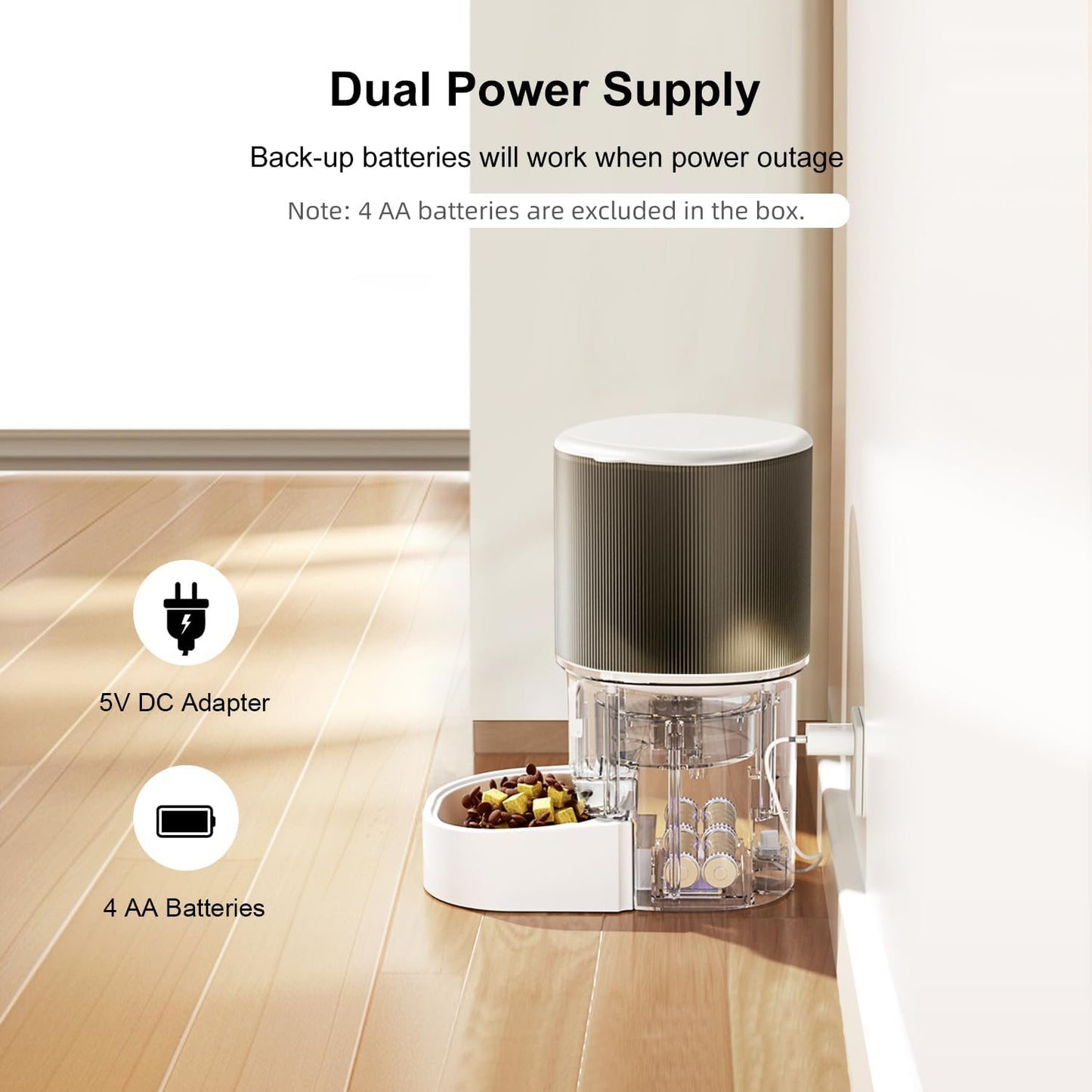 Darlipet Automatic cat Feeder,4L Auto cat Feeder,Programmable Meal & Portions,Freshness Protection, Automatic Cat Food Dispenser for Cats & Dogs, Back-up Battery, Easy to Set up & Clean