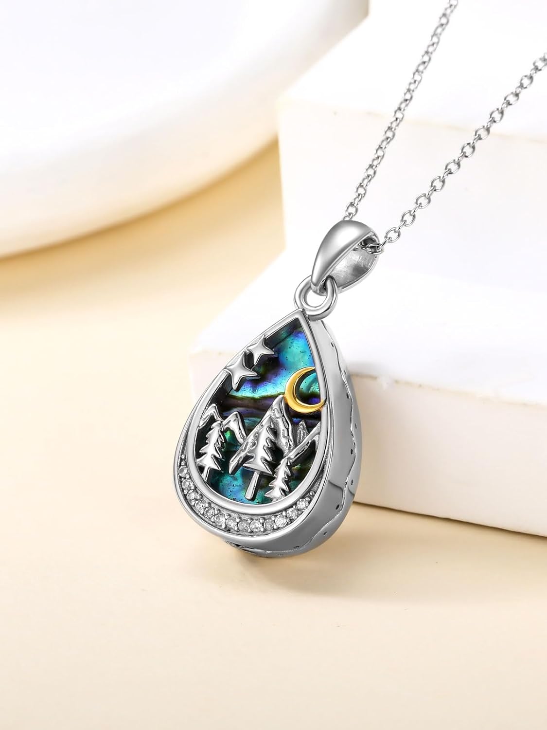WINNICACA Urn Necklace for Ashes Sterling Silver Abalone Shell Cremation Jewelry for Ashes Jewelry Gifts for Nature Lovers Keepsake Memorial Jewelry for Women